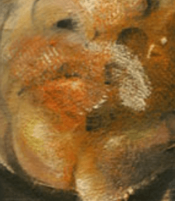 Detalle de un autorretrato de Francis Bacon